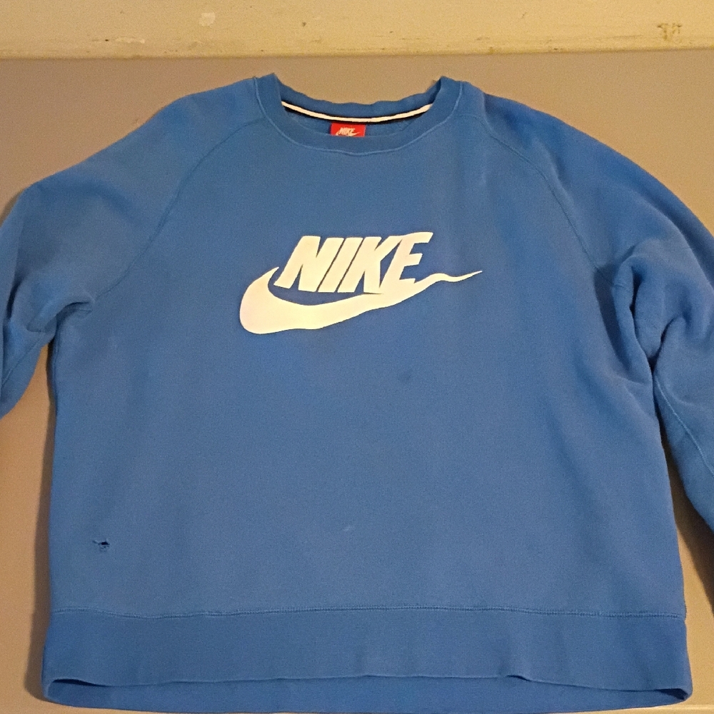 Nike Men's Crewneck in Blue and White